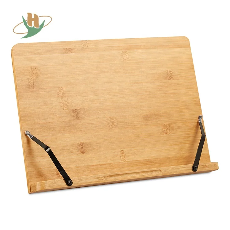 Foldable Bamboo Book Stand Reading Rest Tablet Holders Phone Holder