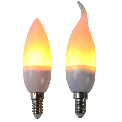 Hot 3W Fire Effect Flame Led Candle E27 E14 1400K Flicker Flame Light Bulbs