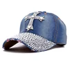 Free Shipping by DHL/FEDEX Cross Rhinestones baseball cap