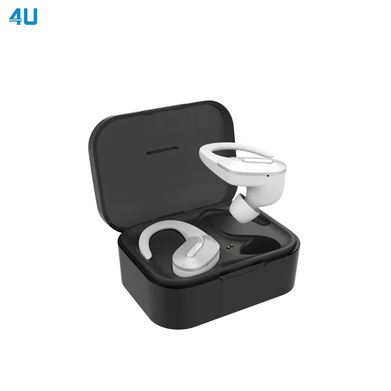 

4U Ear Hook TWS Wireless Bluetooth 5.0 Earbuds With Charging Case