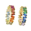 New style 18k Gold Ring Designs CZ Stones Rainbow Ring Multi-Colored Ring