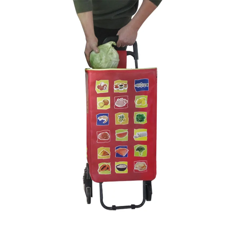 

Custom supermarket shopping trolley cooler bag portable pu cooler bag, Custom made