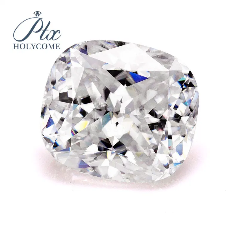 

10*10mm DEF White VVS Clarity Cushion Cut Loose Synthetic Moissanite Gemstones for Jewelry, D-f