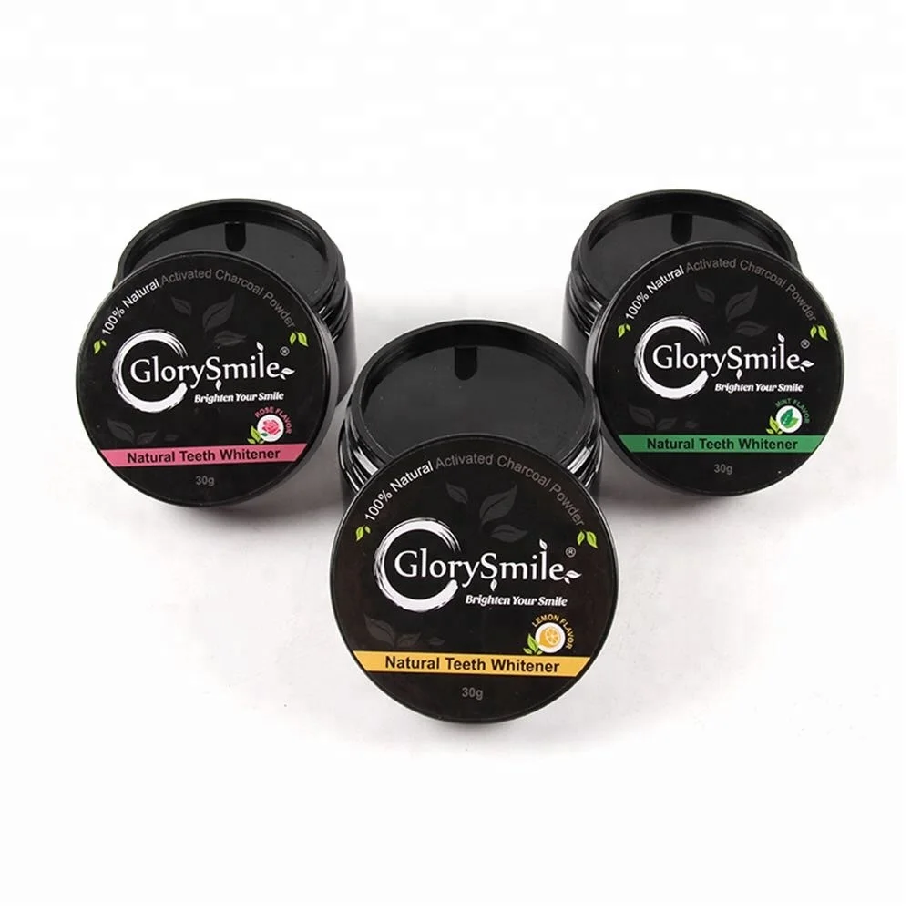 

GlorySmile OEM Brand CE Approved Tooth Bleaching Powder Natural Organic Activated Bamboo Charcoal Teeth Whitening Powder, Black