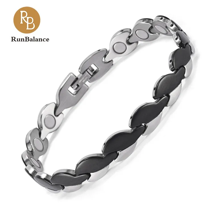 

RunBalance 1 Day Delivery Elegant Stainless Steel Loss Weight Magnetic bracelet for girl, Silver and gold;two tone