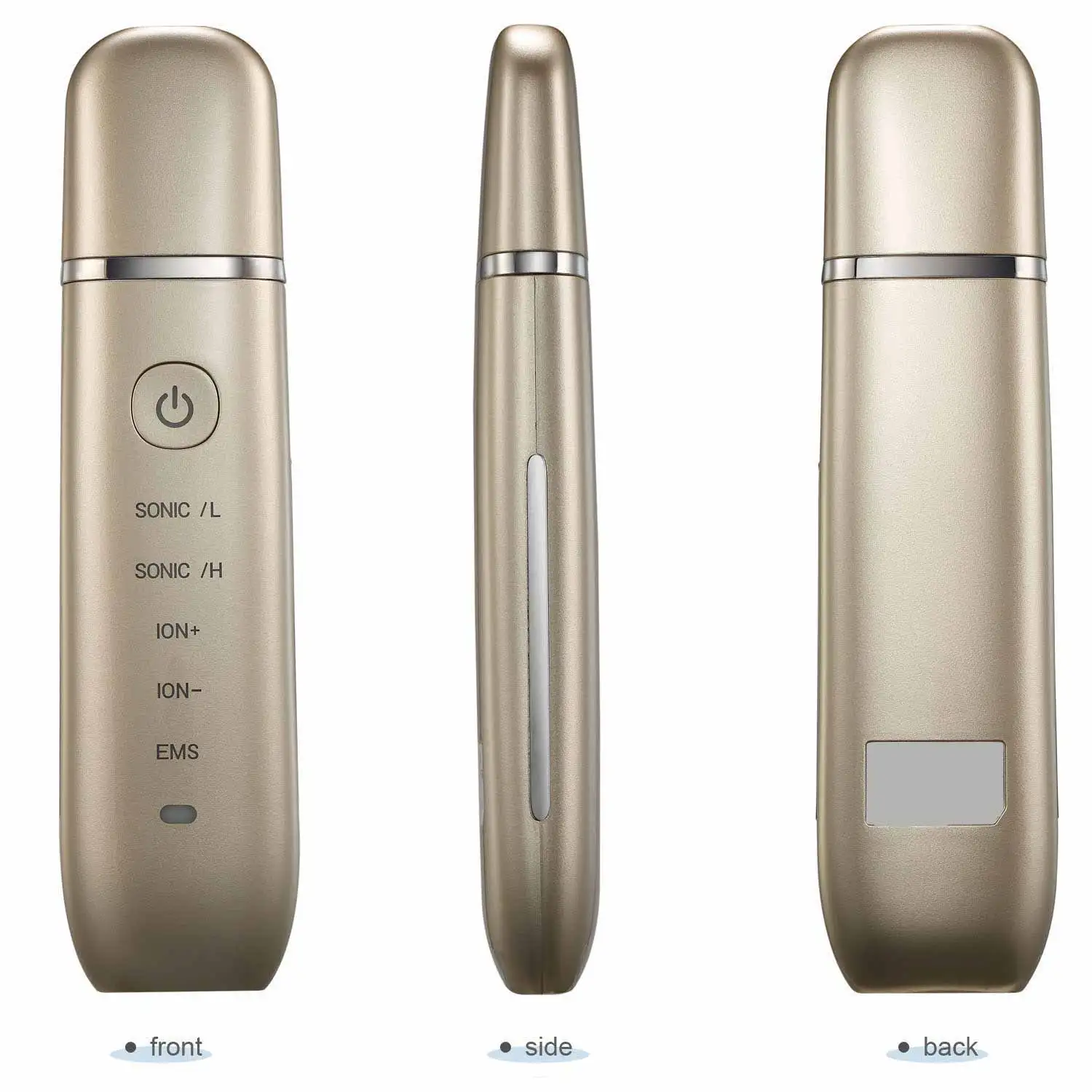 

2019 Deep cleansing good quality mini portable skin scrubber ultrasonic face scrubber, Golden