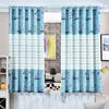 Korean Style Ready Made Retractable Retro Printed Marine Bay Window Small Blackout Curtains Panels Drapes For Kids Baby Room