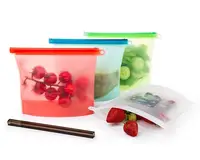 

Eco-friendly FDA Grade Reusable Zip Seal Lock Freezer Bag Snack Silicone Food Storage Bag