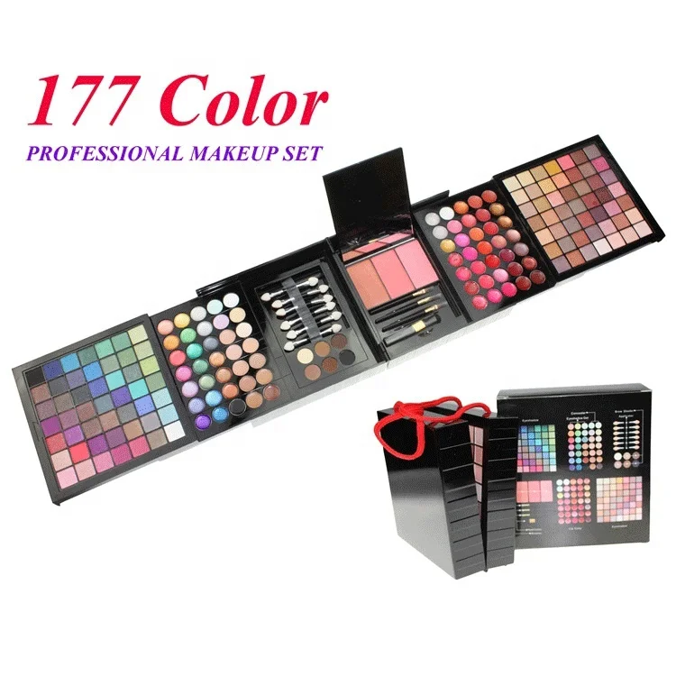 High Quality Professional  Makeup Sets 177 Color Lip Gloss Concealer Cosmetic Kit Shimmer Eye Shadow