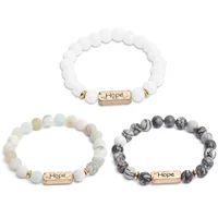 

Natural Stone Jewelry Faith Love Hope Gemstone Beads Inspire Bracelet Wholesale