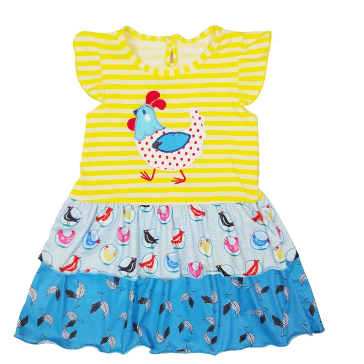 

Wholesale baby clothing boutique girls ruffle Princess dress, Yellow
