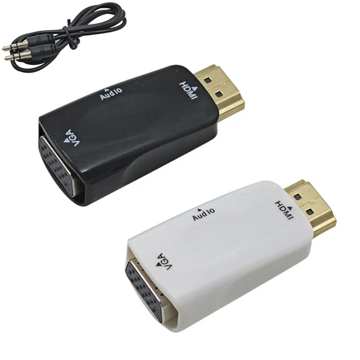 

Wholesale HD to VGA Male to Female Adapter Converter With Audio, Black;white