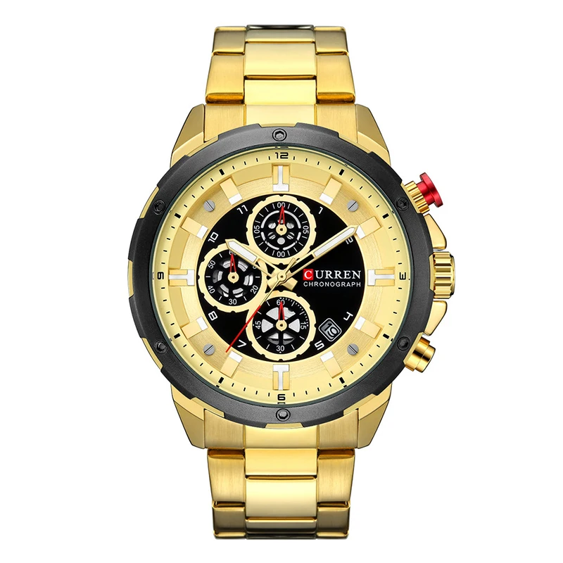 

CURREN 8323 Men's Quartz Wristwatch Luxury Brand New Fashion Casual Sports Stainless Steel Band Male Clock Reloj Hombres, 5 colors