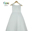 Wholesale children flower girl dress latest design plain chiffon party wedding sleeveless formal style
