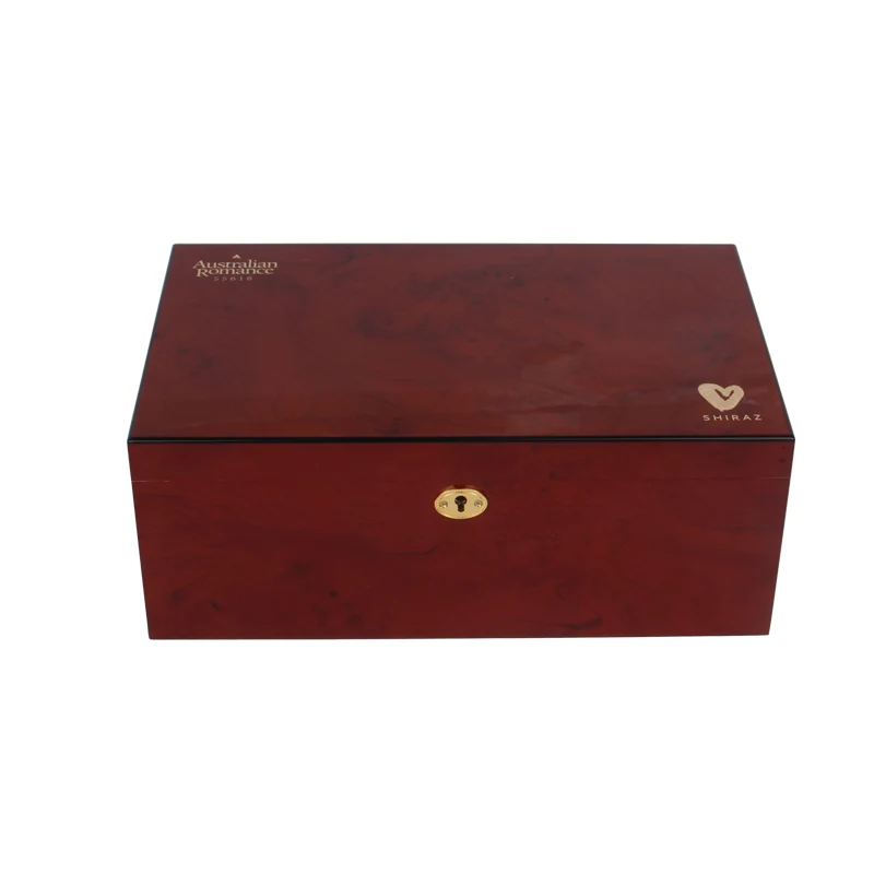 
China Factory Wine Case Vintage Design MDF Gift Box With Metal Lock 