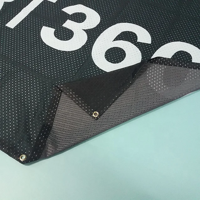 
Promotional Full color printing UV proof wind resistant advertising outdoor polyester fabric mesh fence banner 