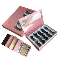 

Custom Luxury Rectangle lashes packaging 5 pairs Glossy Glitter white tray 25mm mink lash book case