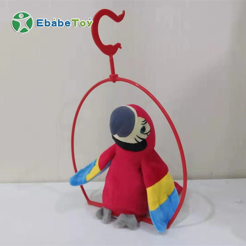 
Custom Plush Soft Kids Gift Electric Green Parrot Voice Recorder Repeating Stuffed Bird Animal Talking Parrot Plush Toy 