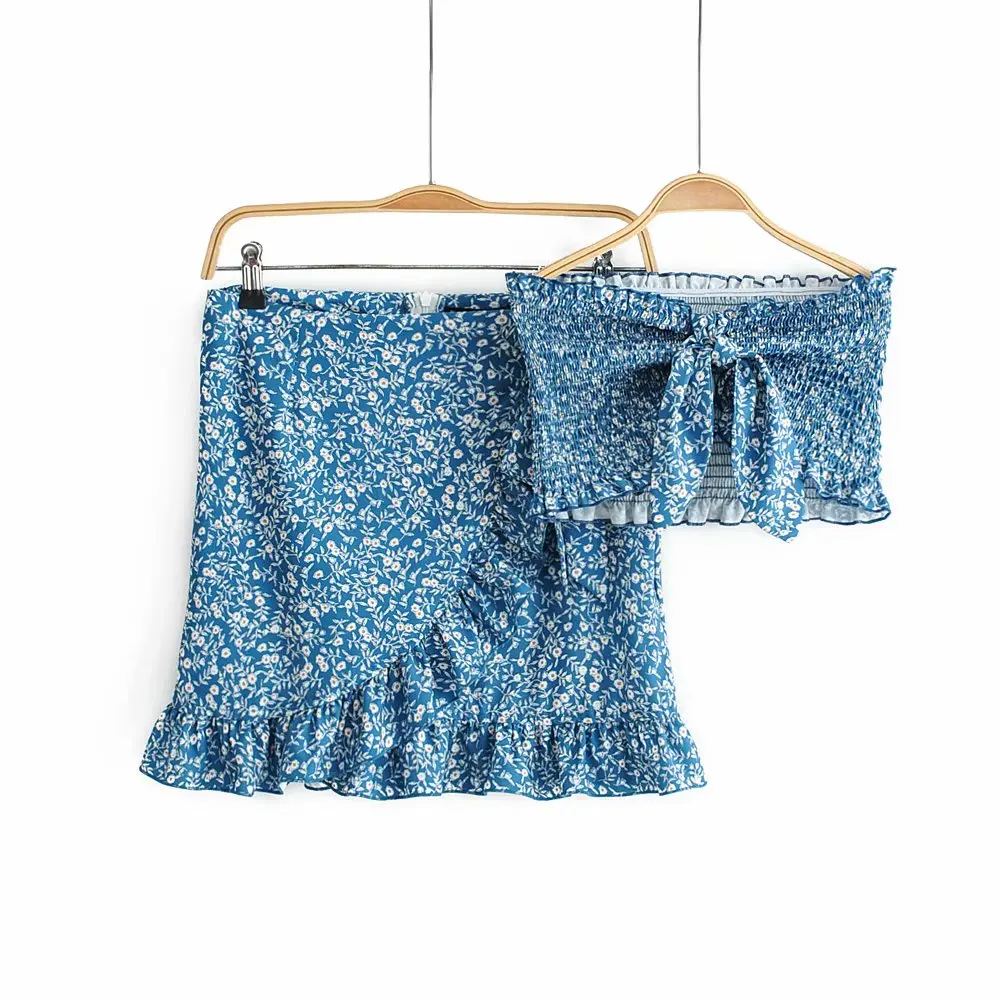 

Latest design sexy crop top set women skirt suit fashion summer holiday beach wear