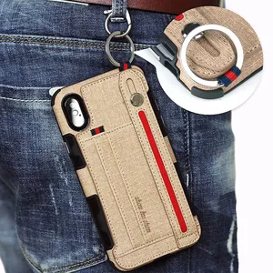 Leather Phone Case Card Wallet Strap iPhone