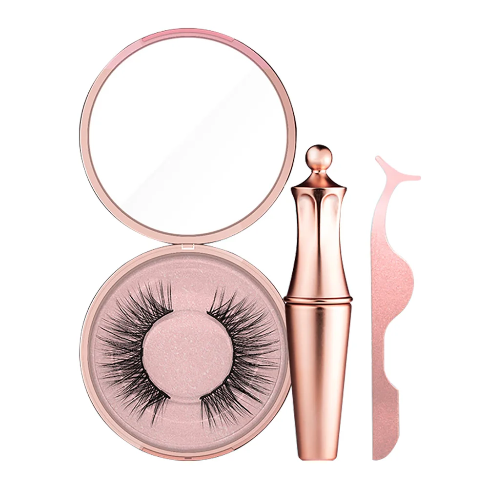 

Charming Styles Private Label 3D False Eyelash Mink 3d Lashes Magnetic Liner/eyelashes kit, Rose gold packaging