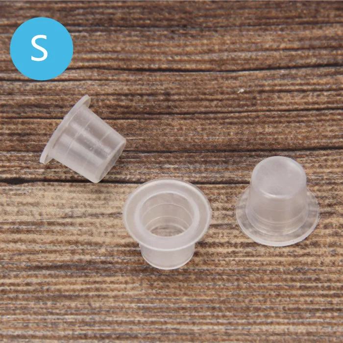 

100Pcs Plastic Microblading Tattoo Ink Cup Cap Pigment Clear Holder Container S/M/L Size For Needle Tip Grip Power Supply