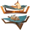 Luxury Bamboo Pet fusion Cat Dog Hammock Bed with Cushion