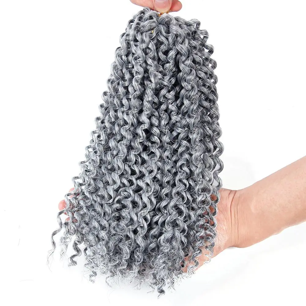 

3X Jerry curl crochet hair 10" Synthetic Afro Kinky Curly Crochet Twist Braiding Hair Ombre Short Blonde Grey braiding hair