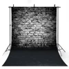 Customized Nostalgic Gray Brick Wall Vintage Floor Photography Seamless Backdrops for Children