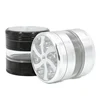 Four layer aluminium alloy leaf Smoke tobacco Grinder with Third Layer Transparent case