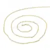 sold by meter china manufacturer bulk wholesale 1.5x1.4x0.3mm real gold plated brass oval chain
