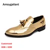 Wholesale British Style Mens Dress Shoe Fashion Tassel Slip On Leather Shoes Spring Casual Loafer Customize