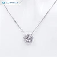 

Tianyu trendy small minimalist white rose gold plated 925 sterling silver moissanite women pendant necklaces