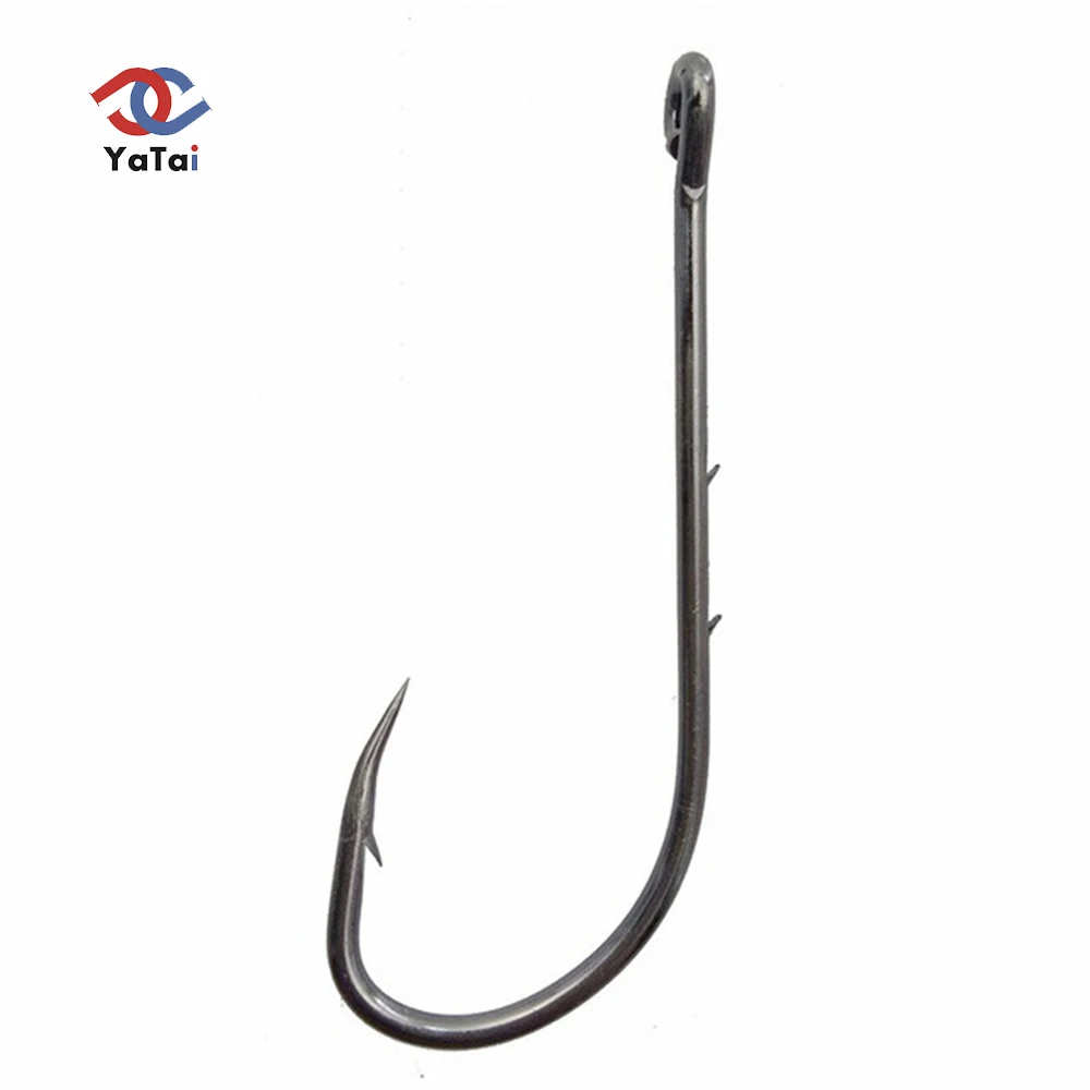 

92247 Baitholder Fishing Hooks Jig Hooks Black High Carbon Steel Hook 6#-6/0, Black nickel or white nickel