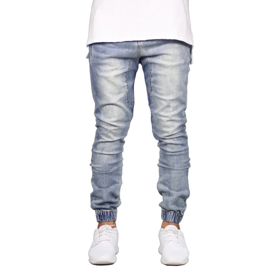 

IN STOCK Destroyed Stretch Denim Trousers Rips Skinny Denim Man Jeans Pant ripped Jogger Jeans