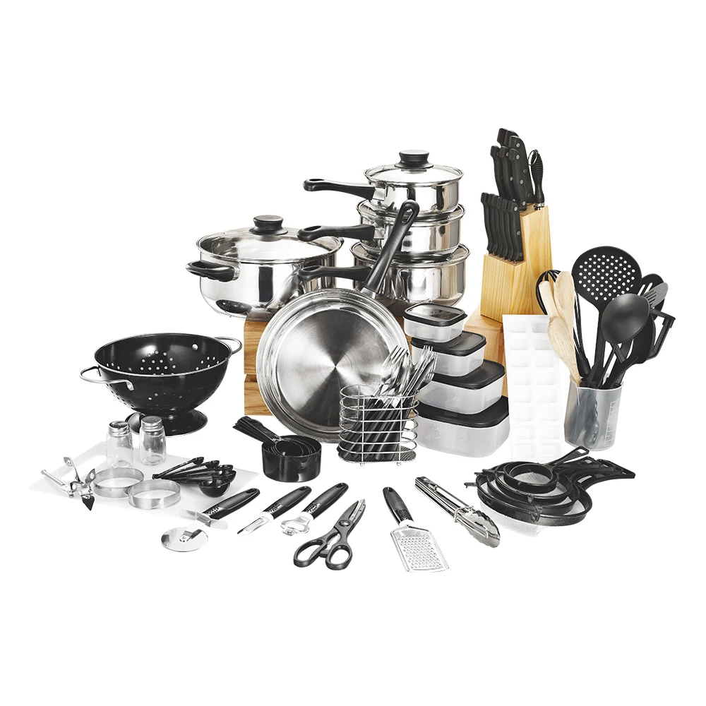 
80-Piece 2019 Home Starter Set Kitchenware Cookware Utensils Kitchen Cooking Combo Set 
