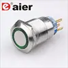 19mm ring illuminated aluminum spring return push button switch pcb