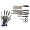 Eco-Friendly Feature 8pcs net vein handle knives kitchen knife acrylic block set
