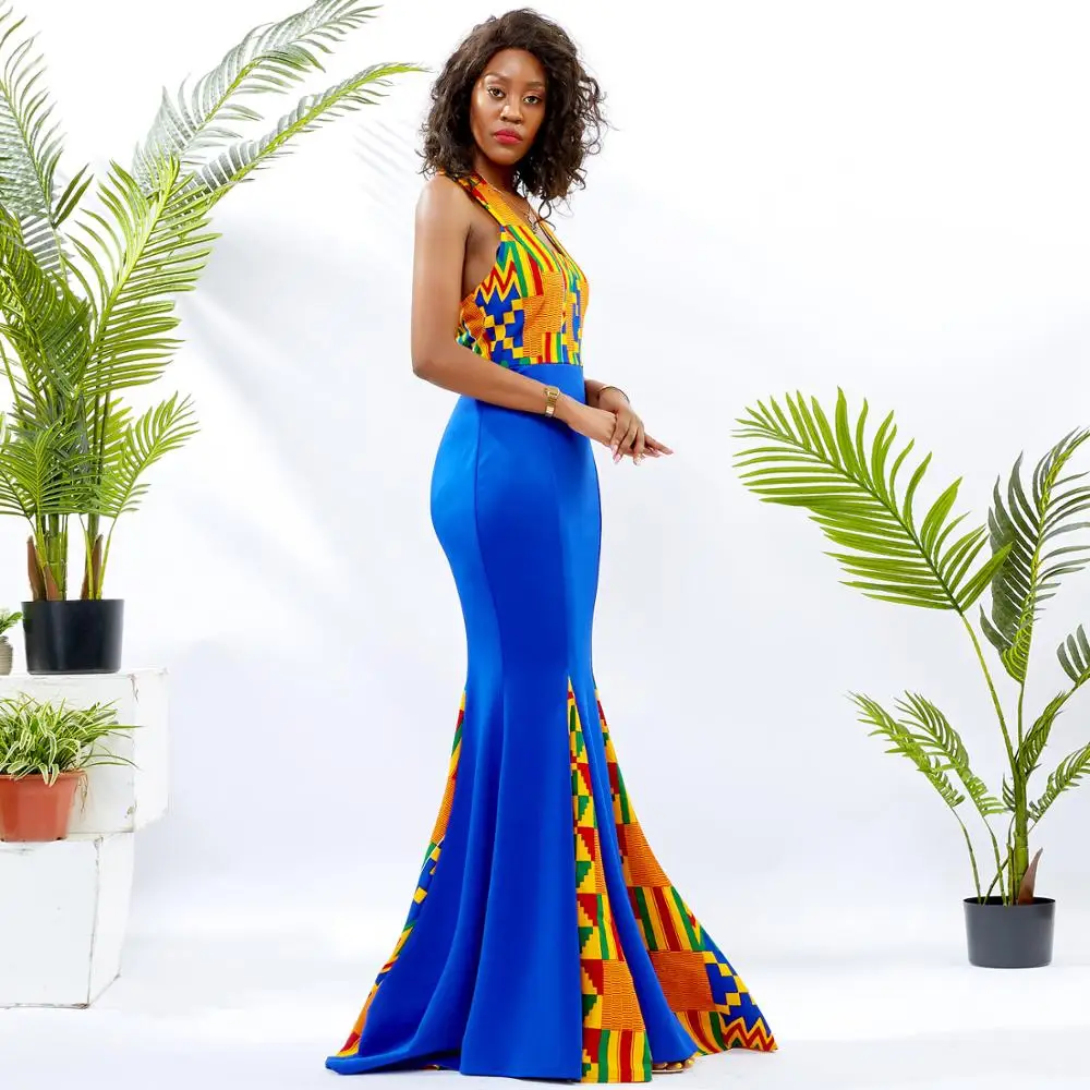 2020 modern african dresses Mermaid design Sexy Backless Prom Dresses Ladies Maxi Evening Party Wear Gown