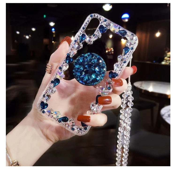 
Fashionable diamond phone case good quality bright and attractive shiny phone case with phone holder 