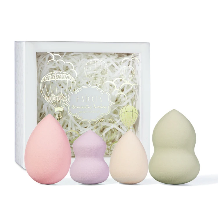 

4 pieces in one Box Best Selling Latex free sponge cosmetic puff,latex free sponge makeup puff,makeup sponge egg FP02, N/a
