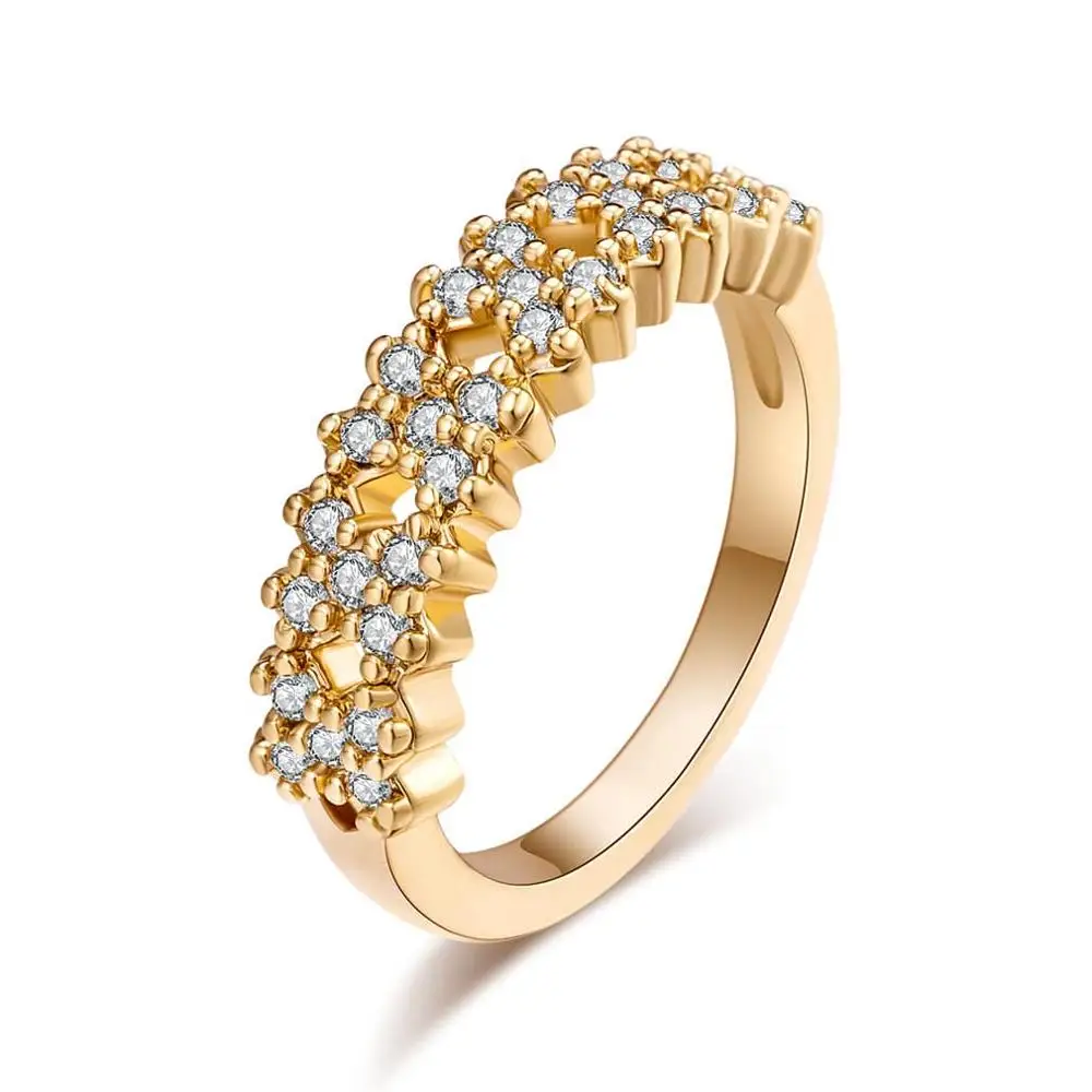 

Latest Women Jewelry 18K Gold Filled Zircon Finger Ring Popular Wedding Ring