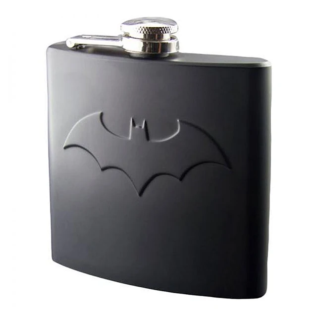 

Customized Embossed Logo with Black Matte Leather oil Stainless Steel Hip Flask 6OZ SS black hip flask wine bottles Hip Flask