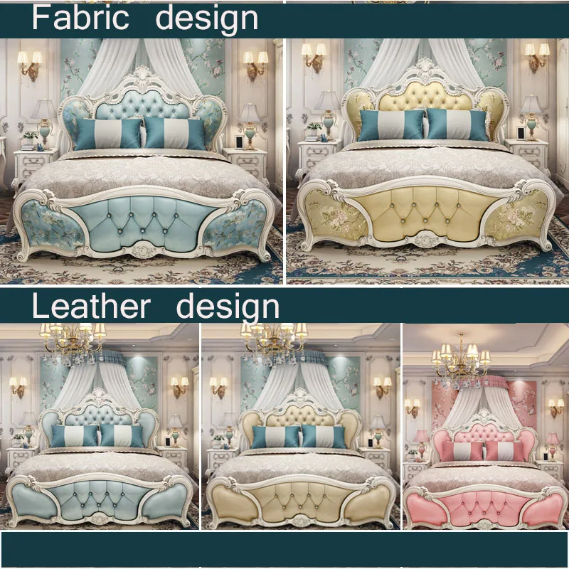 
Hot-sale European luxury Can be customized queen size leather bedroom furniture king size bed 