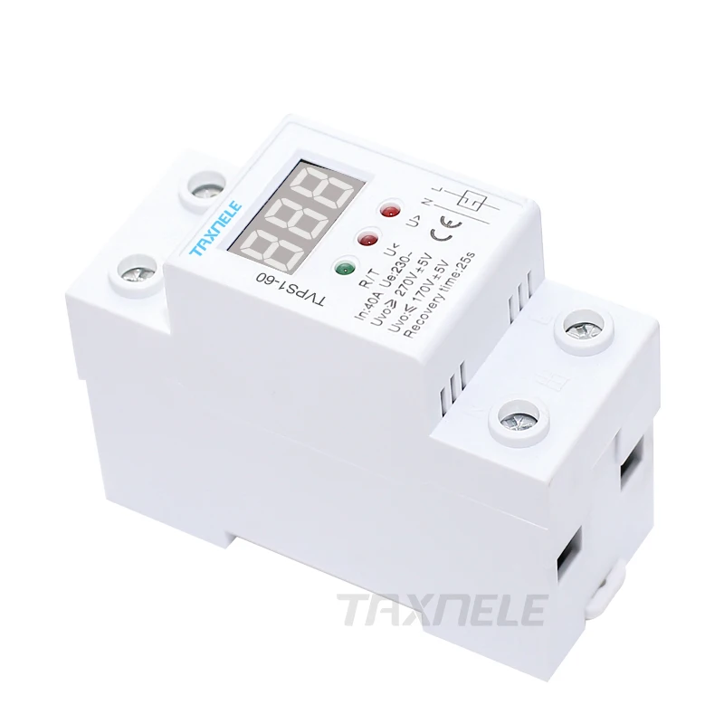 
40A 63A 220V automatic recovery reconnect over voltage under voltage protection protective device Voltmeter relay 