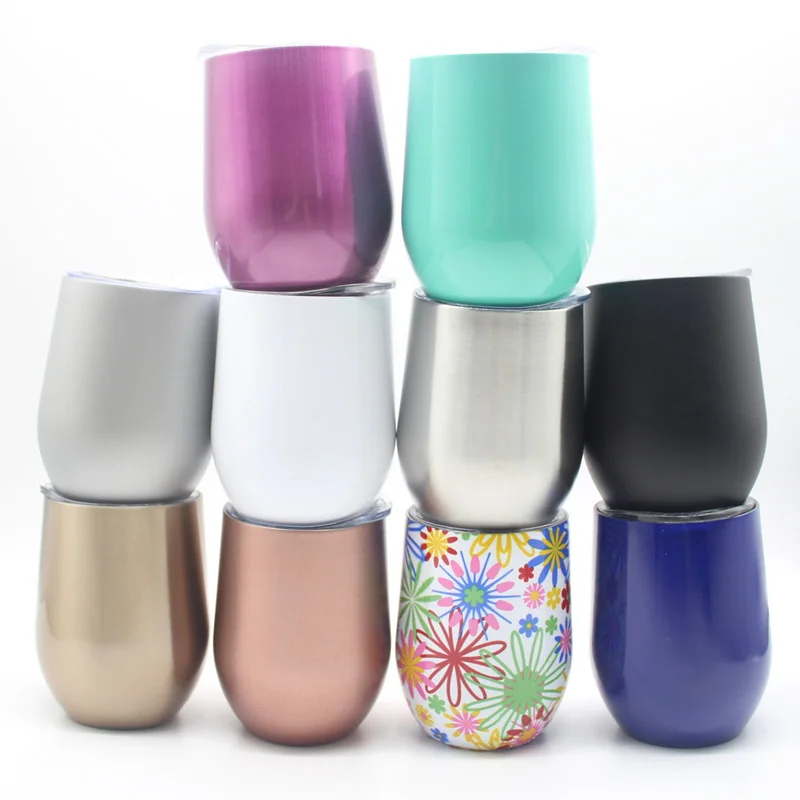 

12OZ stainless steel tumbler Egg Cups wine glass rose camouflage,double wall vacuum insulated drinking coffee mugs, Any color is ok for us