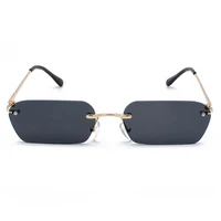 

rimless rectangle sunglasses women clear color 2019 summer accessories square sun glasses for men small size uv400