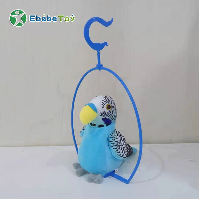 
Custom Plush Soft Kids Gift Electric Green Parrot Voice Recorder Repeating Stuffed Bird Animal Talking Parrot Plush Toy 