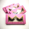 Private label paper pink eye lash packaging box for 5D mink eyelash