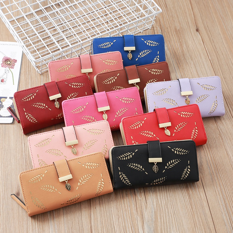

Custom Ultra Thin RFID Blocking PU Leather Women Long slim money clip hand Wallet for Lady, Customized